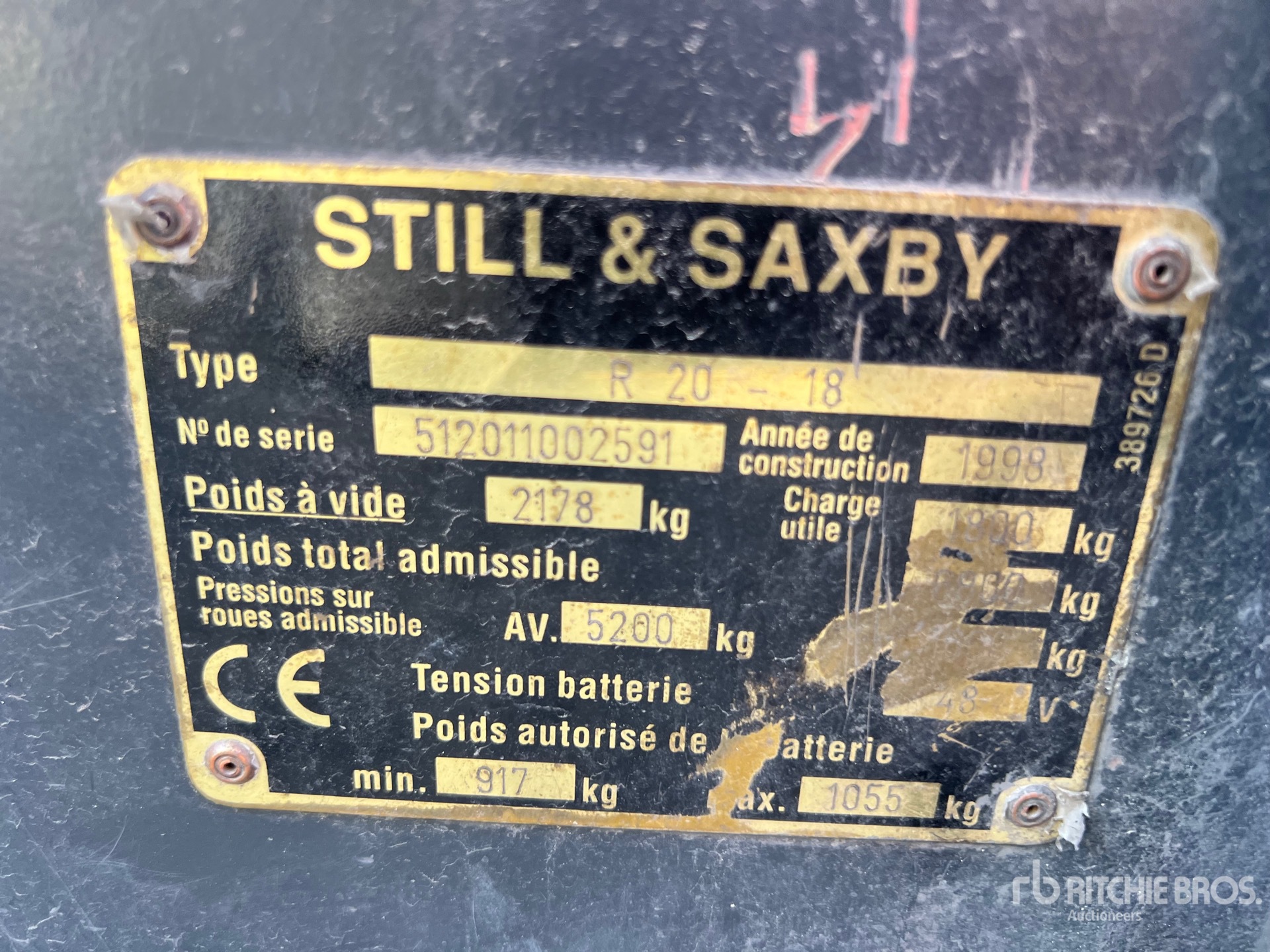 1998 Still R 20-18 1620 kg Chariot Elevateur Electric Forklift