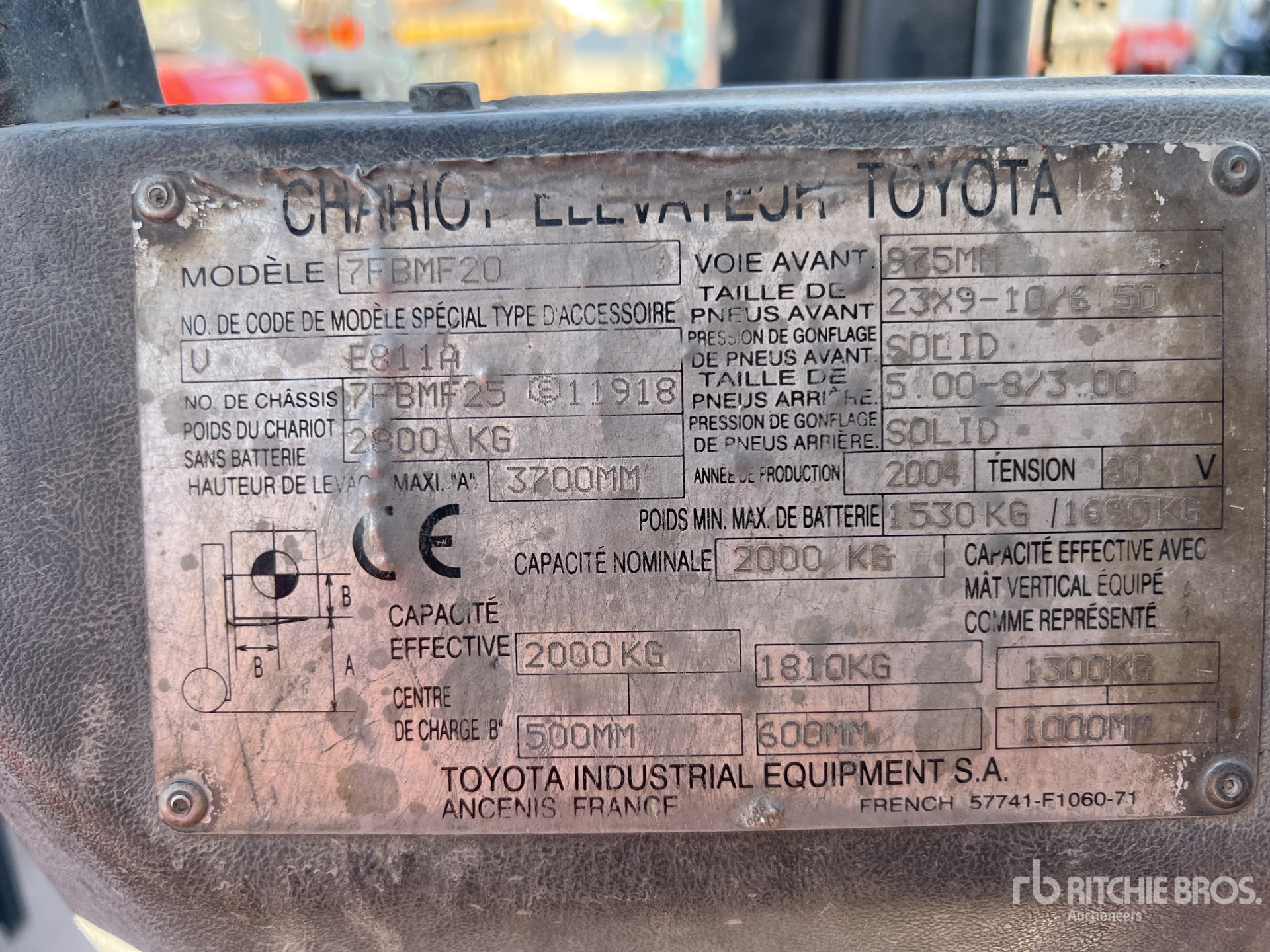 2004 Toyota 7FBMF20 2000 kg Chariot Elevateur Elektryczny wózek widłowy