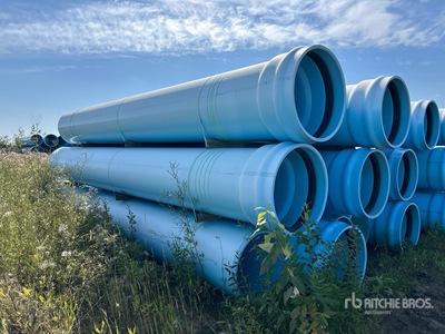 Quantity of (9) 750 mm (30 in) x 6.1 m (22 ft) DR25 PVC Pipe (Unused)