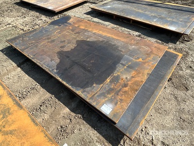 Quantity of (2) AGT 4 ft 11 in x 7 ft 10.5 in (.625 in Thick) 5/8 in Steel Plates (Unused)