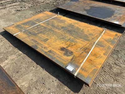 Quantity of (2) AGT 4 ft 11 in x 7 ft 10.5 in (.625 in Thick) 5/8 in Steel Plates (Unused)