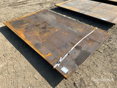 Quantity of (2) AGT 4 ft 11.5 in x 7 ft 10.5 in (.625 in Thick) 5/8 in Steel Plates (Unused)