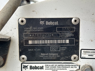 2017 Bobcat T770 Two-Speed High Flow Kompaktowa ładowarka gąsienicowa