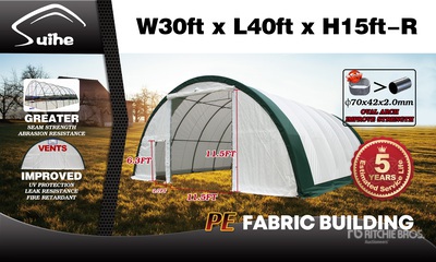Suihe S304015R-300gPE 30 ft x 40 ft x 15 ft Storage Building (Unused)