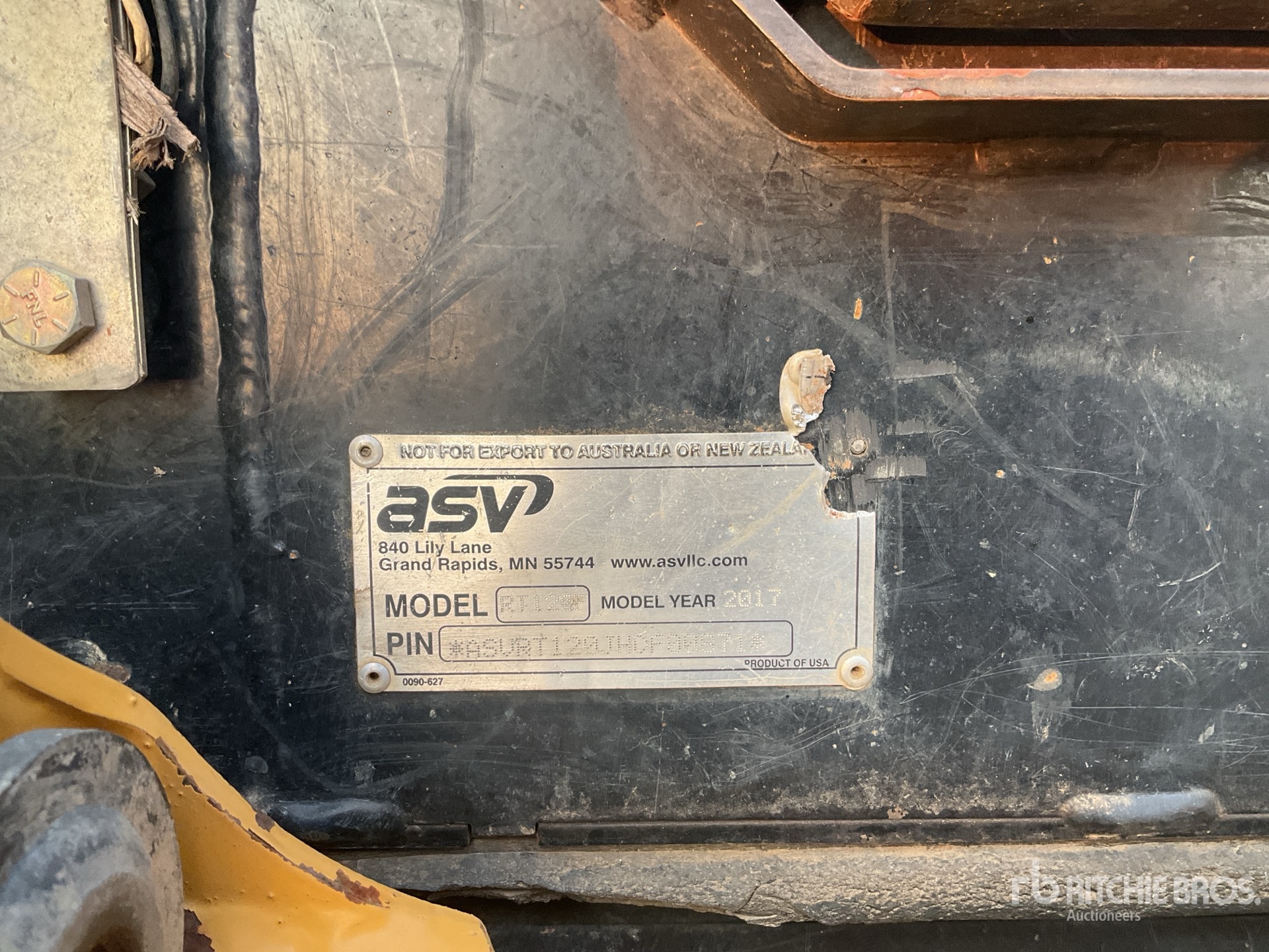 2017 ASV RT120 Compact Track Loader