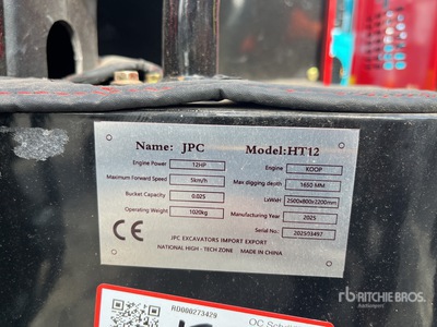 2025 JPC HT12 Mini-pelle  (Unused)
