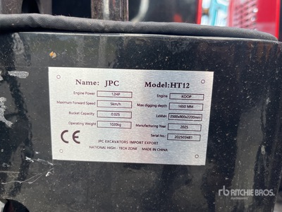 2025 JPC HT12 Mini-pelle  (Unused)