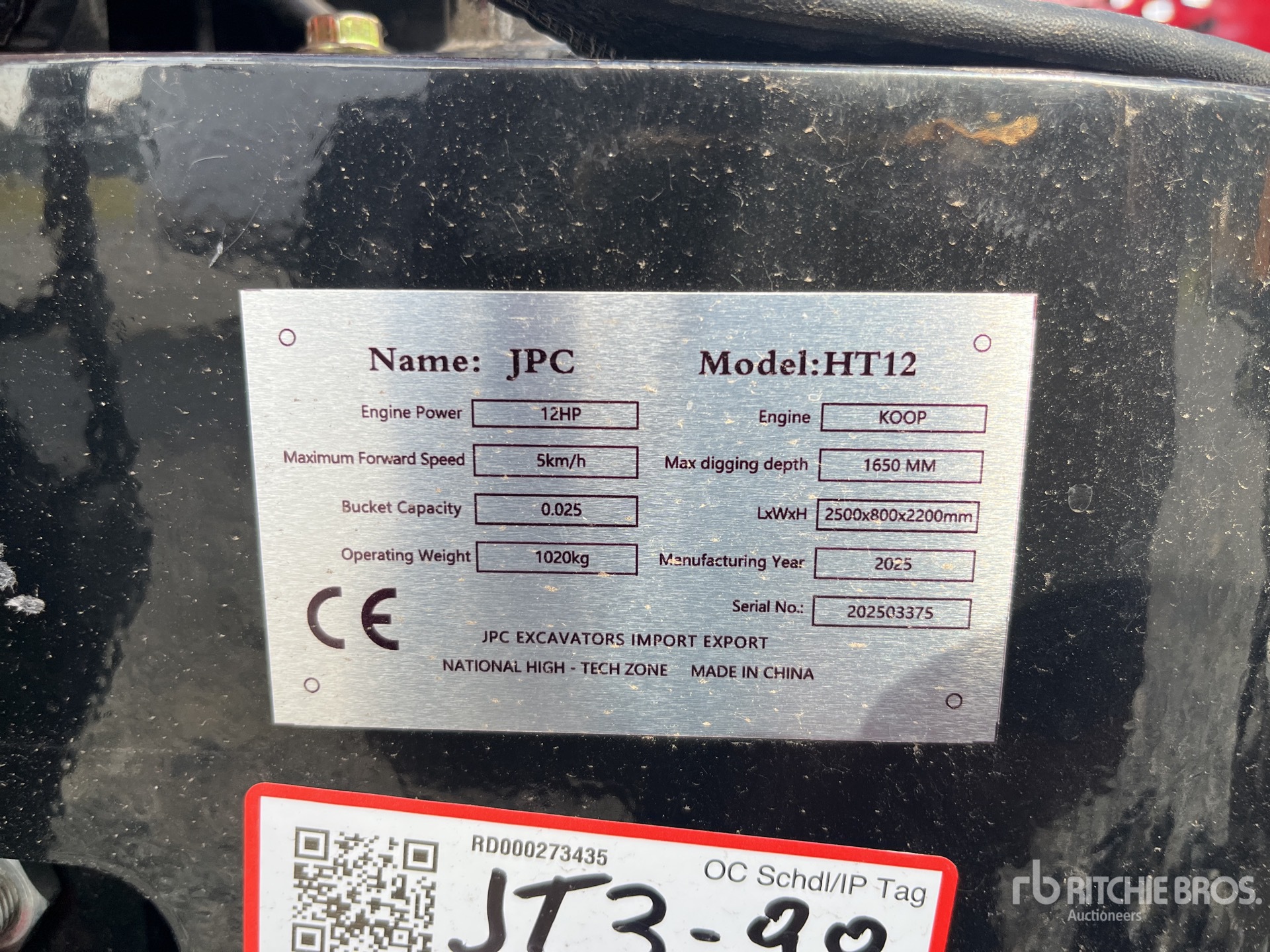 2025 JPC HT12 Mini-pelle  (Unused)