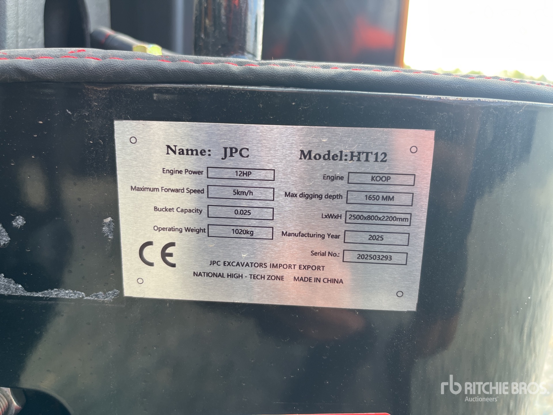 2025 JPC HT12 Mini-pelle  (Unused)