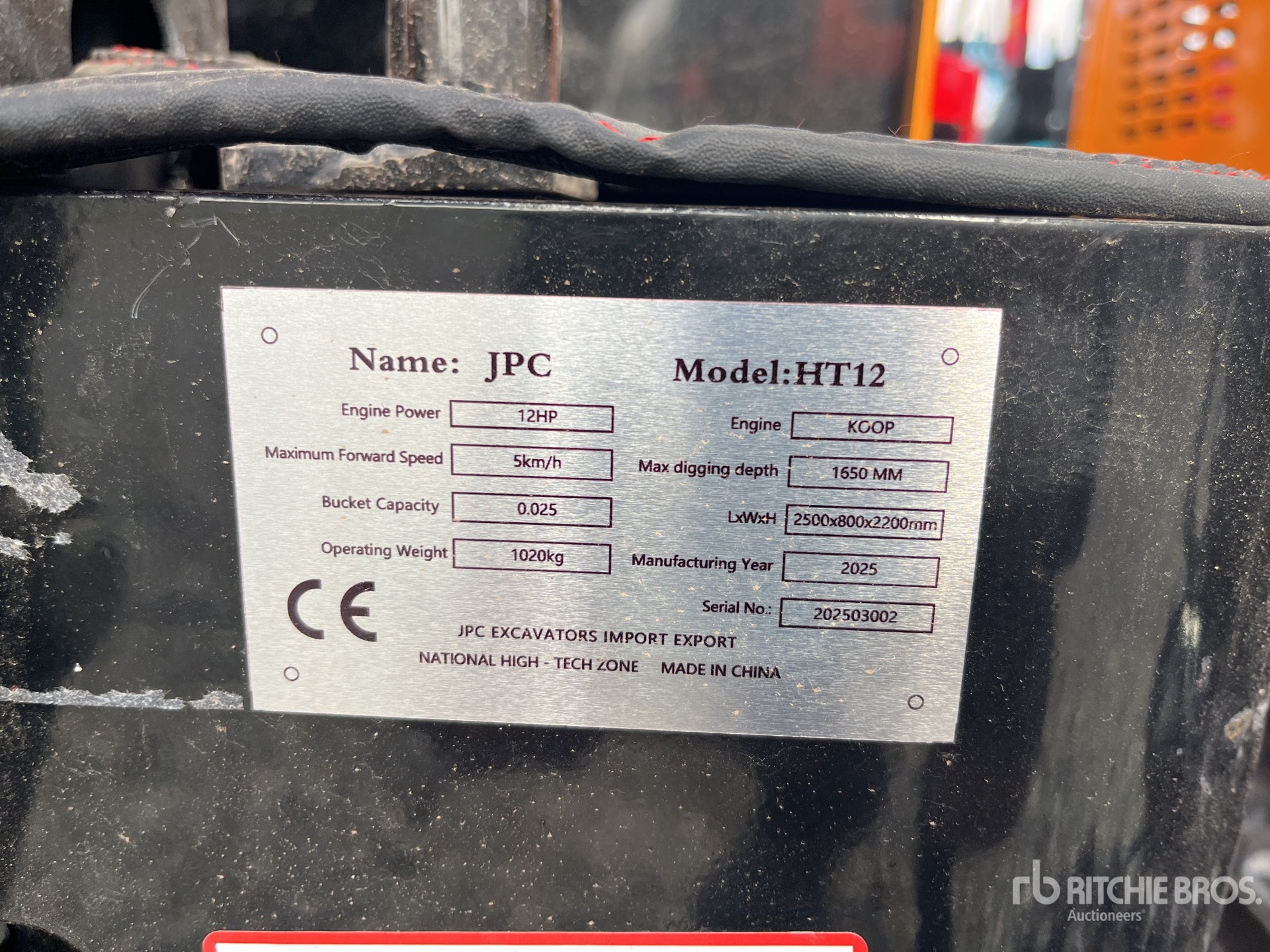 2025 JPC HT12 Mini-pelle  (Unused)