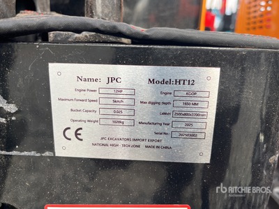 2025 JPC HT12 Mini-pelle  (Unused)