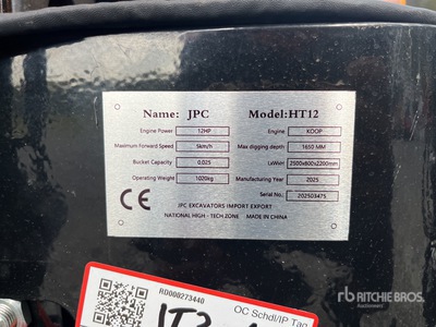 2025 JPC HT12 Mini-pelle  (Unused)