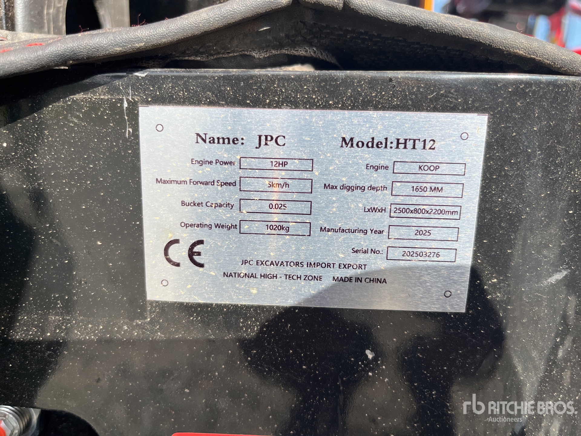2025 JPC HT12 Mini-pelle  (Unused)