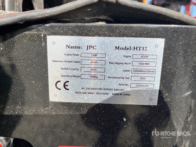 2025 JPC HT12 Mini-pelle  (Unused)