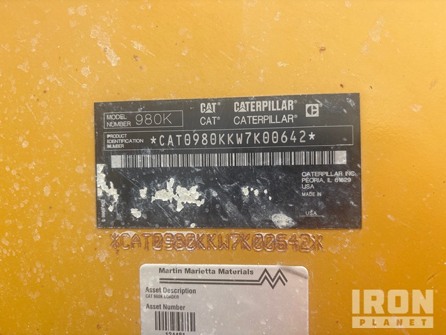 CARGADOR FRONTAL 2012 CATERPILLAR 980K