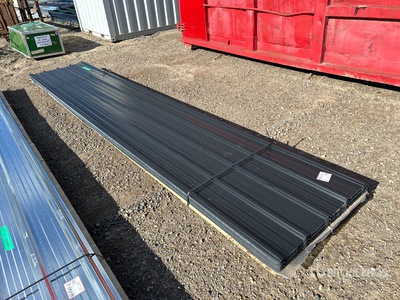 Quantity of (110) Sheets Black Steel Siding Roofing 16 ft x 3 ft, 5280 Sq Ft (Unused)
