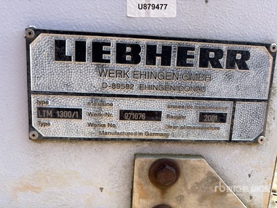 2001 Liebherr LTM-1300-1 481000 lb 12x6x10 360 Ton オールテラインクレイン