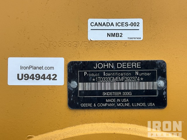 MINI CARGADOR SOBRE ORUGAS 2021 JOHN DEERE 333G
