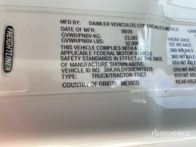 2021 Freightliner Cascadia 126 T/A Day Cab Truck Tractor