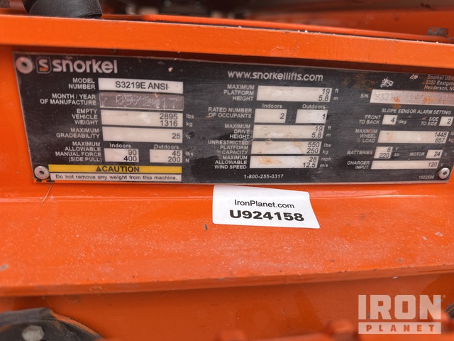 ELEVADOR TIJERA 2017 SNORKEL S3219E
