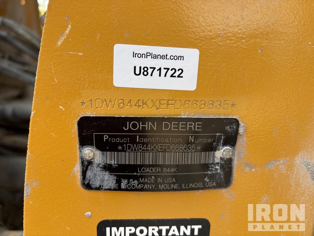 CARGADOR FRONTAL 2015 JOHN DEERE 844KII