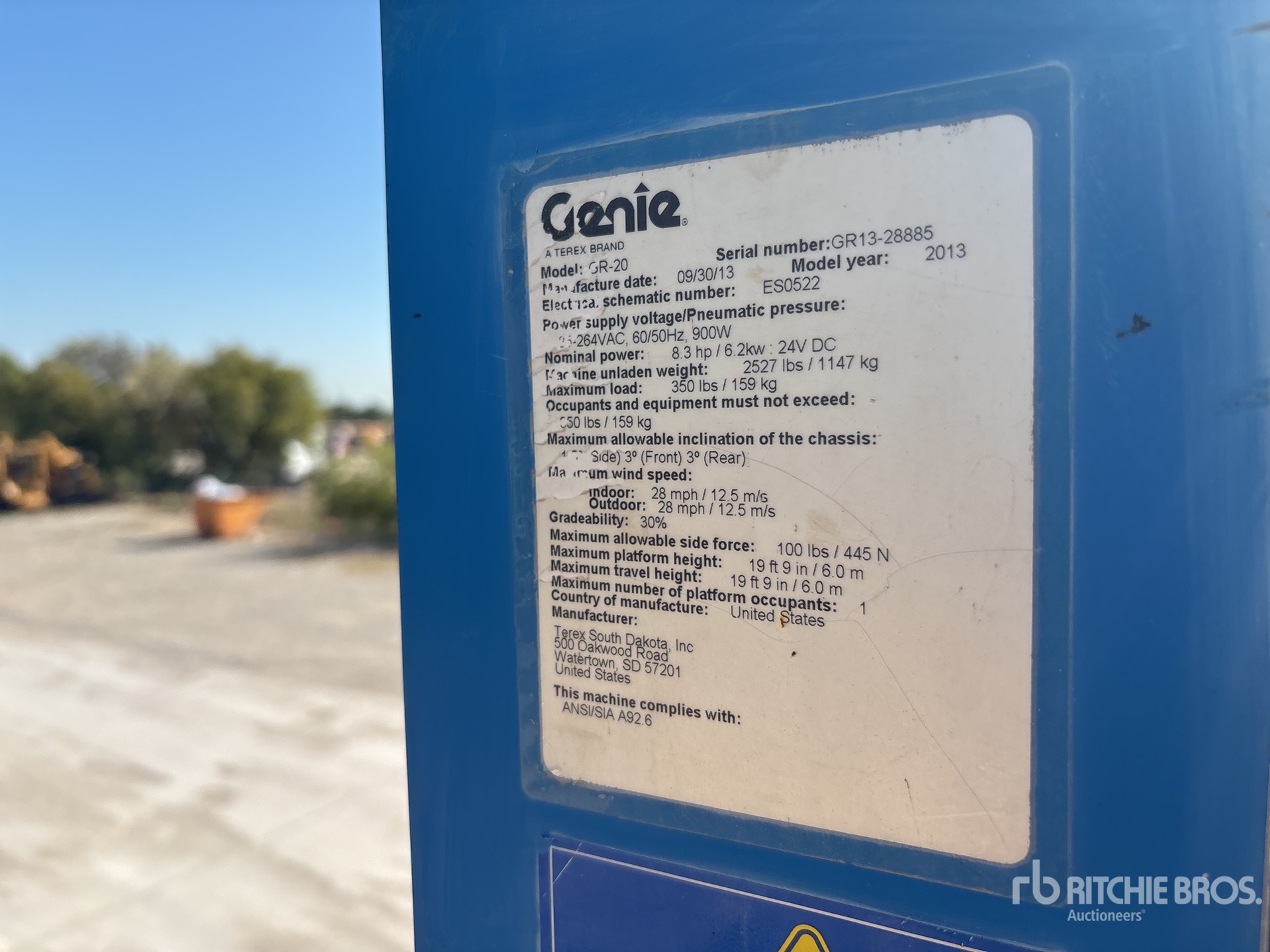 2014 Genie GR20 Verticale mastlift
