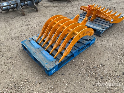 2025 GIYI 32 in Excavator Rake - Fits Cat 305 (Unused)