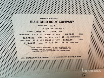 2012 BlueBird BB 4x2 42-Seat School Bus