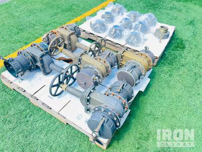 Quantity (5) Assorted 6 in. Fuel/Water Hose Gate Valves & (10)  Reducers Varios. Industrial