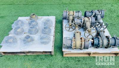 Quantity (5) Assorted 6 in. Fuel/Water Hose Gate Valves & (10)  Reducers Varios. Industrial