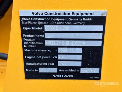 2022 Volvo L25H ホイールローダー