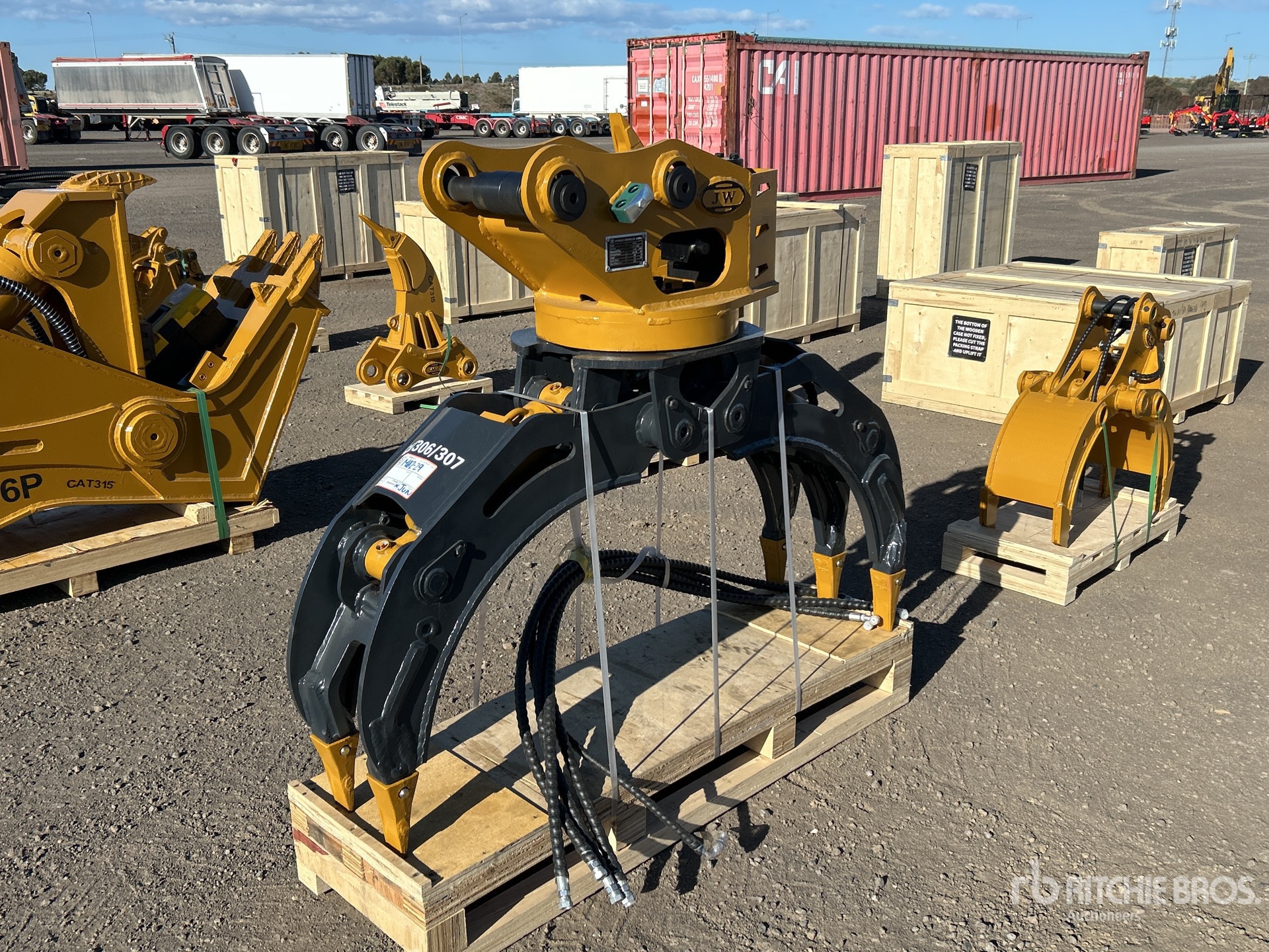 2025 JW JW04G Q/C Rotating Excavator Grapple - Fits 4 - 8 Ton (Unused)