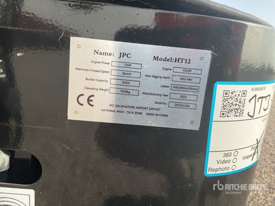 JPC HT12 Mini Excavator (Unused)