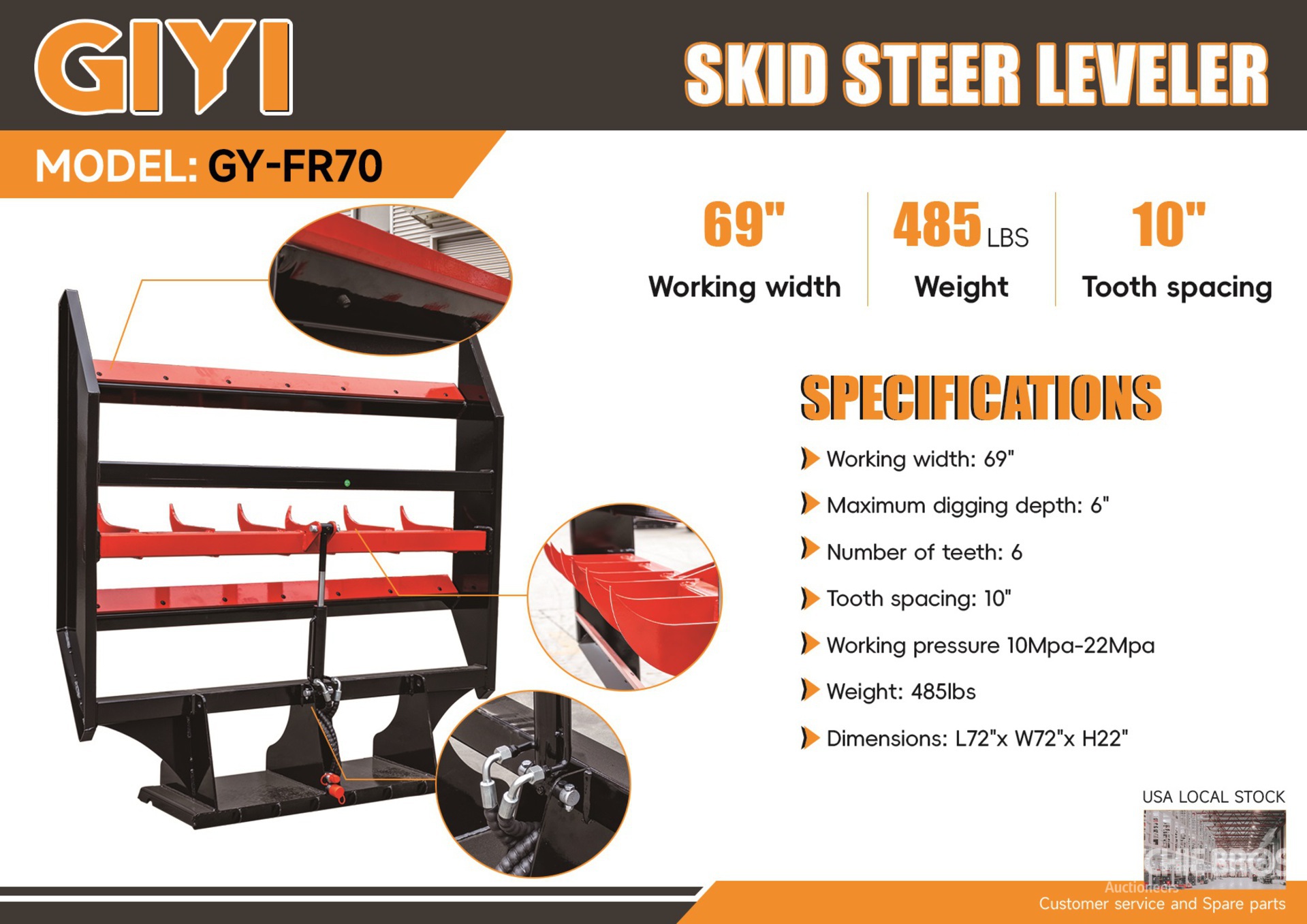 2025 GIYI GY-FR70 69 in Skid Steer Landplane (Unused)