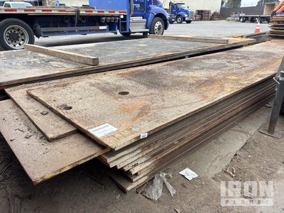 Quantity of (9) 4 ft x 20 ft (1 in Thick) Steel Plates