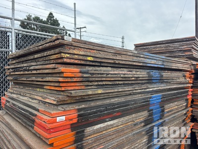 Quantity of (18) 4 ft x 8 ft (1 in Thick) Steel Plates