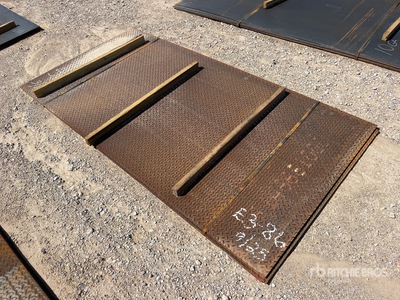 Quantity of (4) 4 ft x 8 ft Diamond Steel Plates