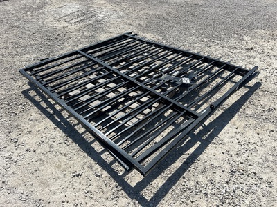2025 SKLP SK-14BL 14 ft x 7 ft 5 in Wrought Iron Bi-Parting Portail d'entrée (Unused)