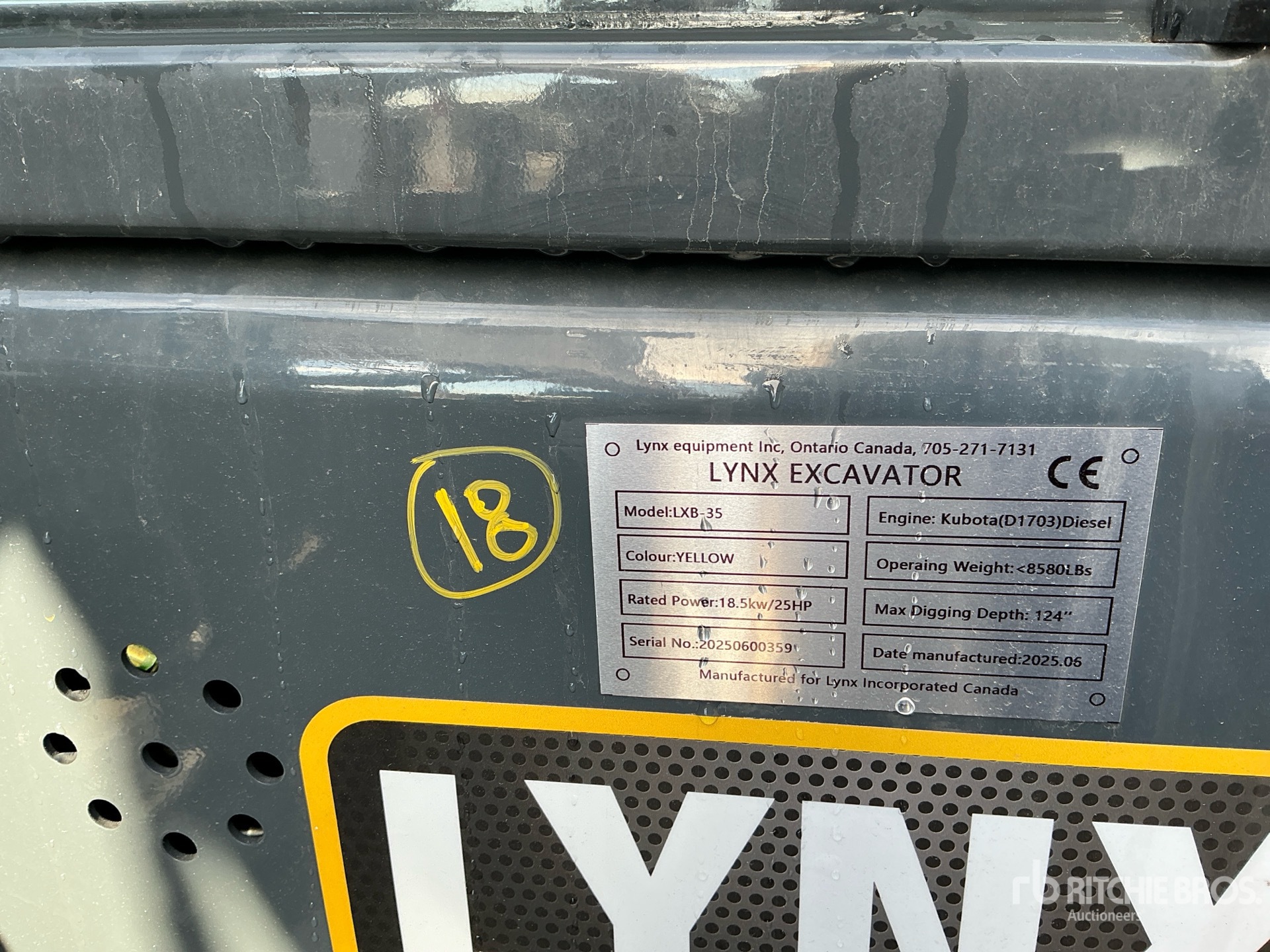 2025 Lynx LXB-35 3.5 Ton Minibagger (Unused)