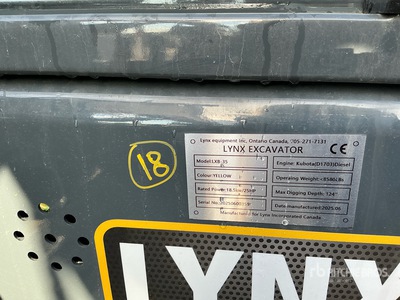 2025 Lynx LXB-35 3.5 Ton Minibagger (Unused)
