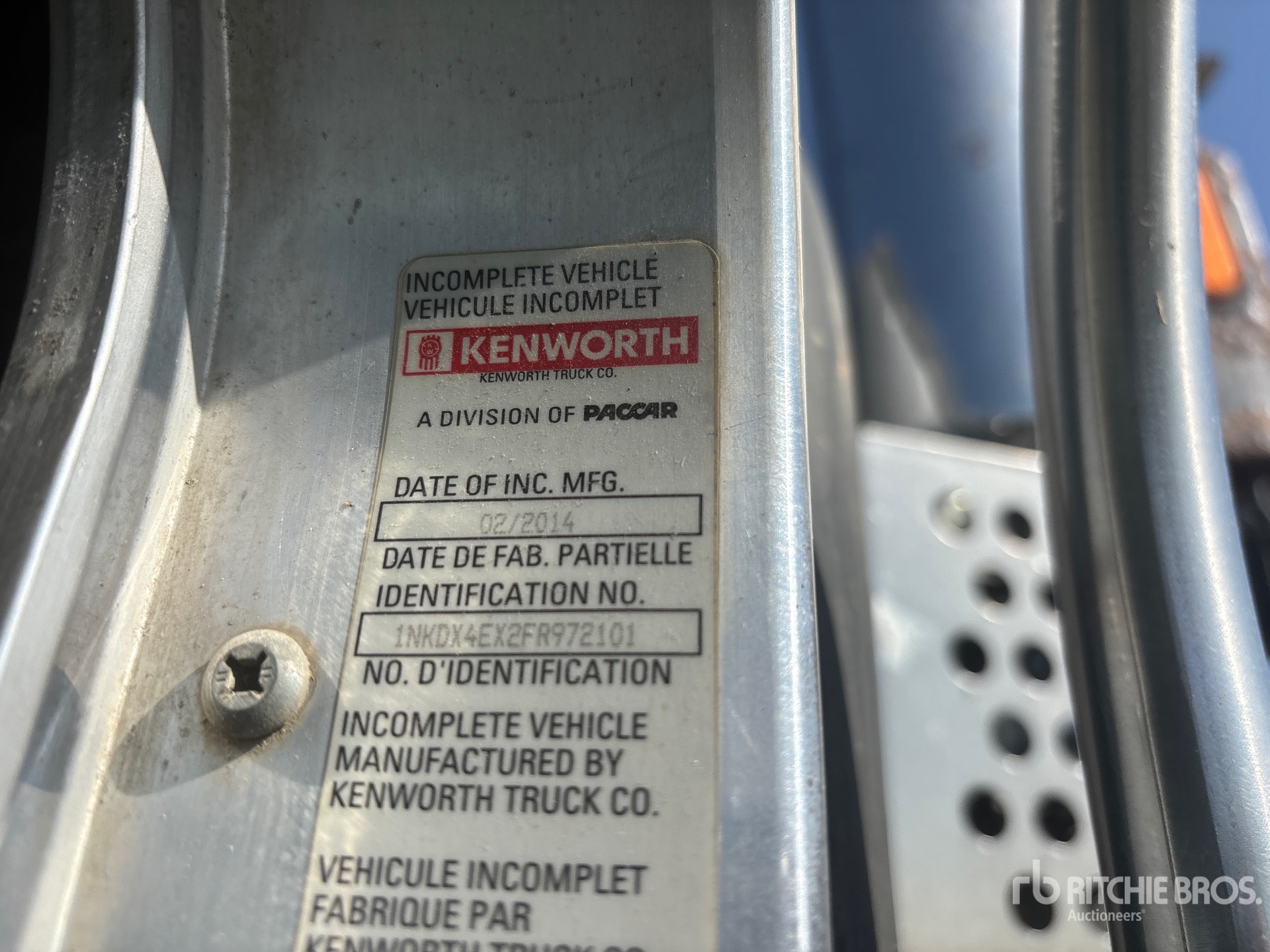 2015 Kenworth T800 8x6 Cab and Chassis