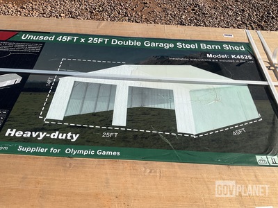 KJ K4525 Double Garage Steel Barn Shed - Unused