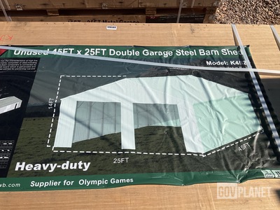 KJ K4525 Double Garage Steel Barn Shed - Unused