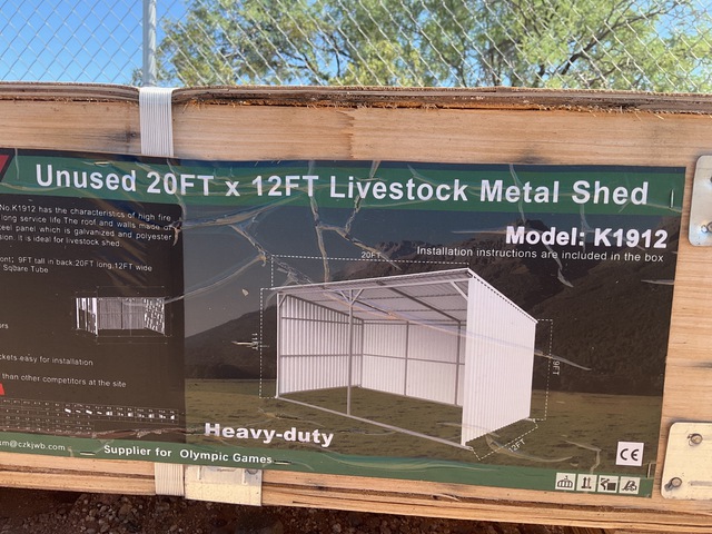 KJ K1912 Livestock Metal Shed - Unused