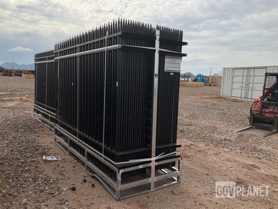 (30) Pieces of Galvanized Steel Garden/Public Space Fence w/(31) Post Connectors