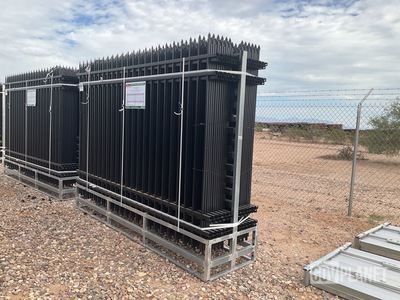 (24) Pieces of KJ Powder Coated Steel Fence w/(25) Post Connectors - Unused