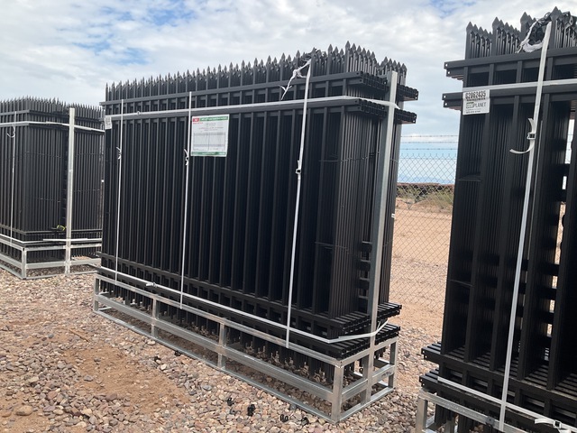 (24) Pieces of Galvanized Steel Garden/Public Space Fence w/(25) Post Connectors