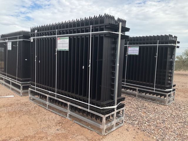 (24) Pieces of KJ Powder Coated Steel Fence w/(25) Post Connectors - Unused