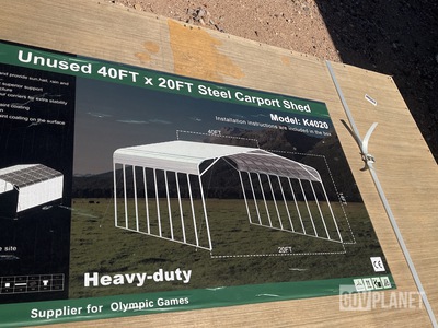 KJ K4020 Steel Carport Shed - Unused