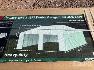 KJ K4525 Double Garage Steel Barn Shed - Unused